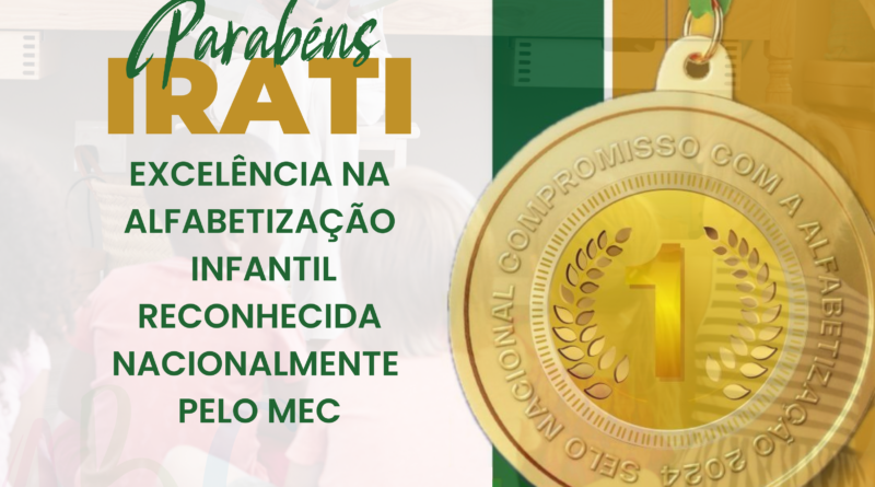 Irati recebe selo Ouro do Ministério da Educação (MEC)